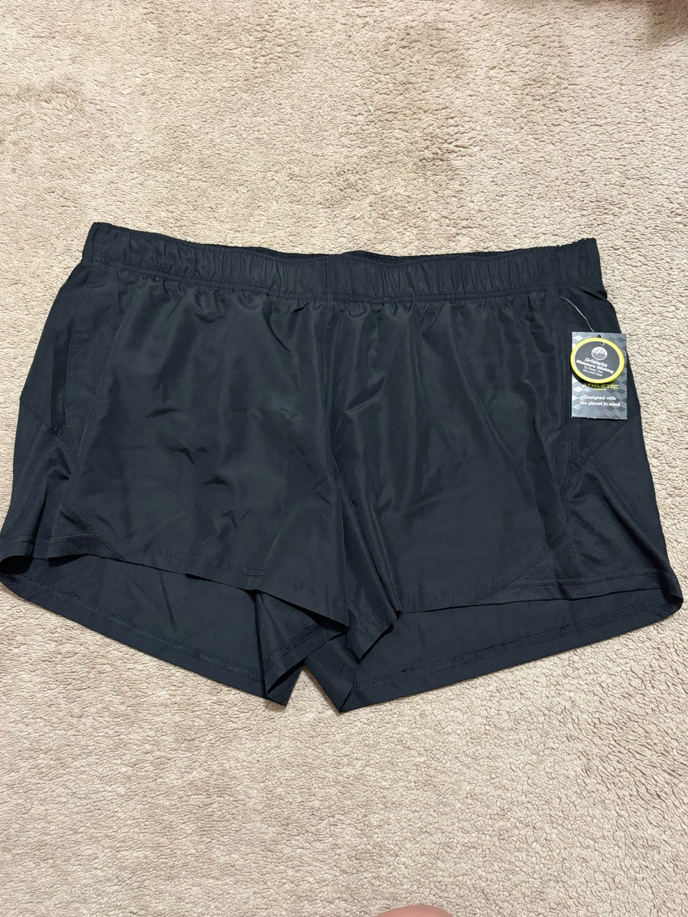 Women’s Plus Size 3X Black Athletic Shorts NEW with Brief Lined NWT